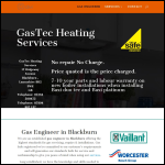 Screen shot of the GasTec Heating Services website.