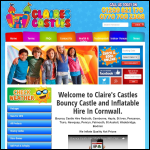 Screen shot of the Claire's Castles website.