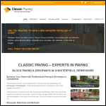 Screen shot of the Classic Paving website.