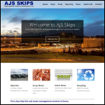Screen shot of the AJS Skips website.