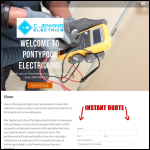 Screen shot of the Pontypool Electricians website.