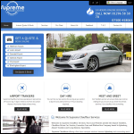 Screen shot of the Supreme Chauffeur Services website.