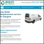 Screen shot of the Absolute Gas Services website.
