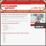 Screen shot of the APS Plumbing Services website.