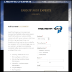 Screen shot of the Cardiff Roof Expert website.