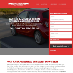 Screen shot of the Eastern Rent A Van and Car website.