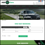 Screen shot of the A and E Cars website.