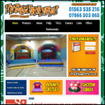 Screen shot of the Tiggeriffic Bouncy Castle Hire website.