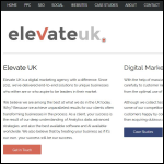Screen shot of the Elevate UK website.