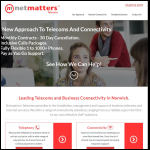Screen shot of the Netmatters Telecoms website.