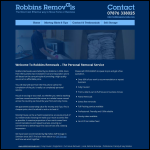 Screen shot of the Robbins Removals website.