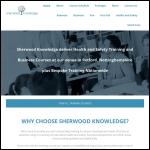 Screen shot of the Sherwood Knowledge Ltd website.