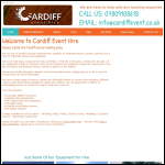 Screen shot of the cardiff event hire website.