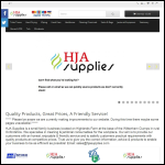 Screen shot of the HJA Supplies website.