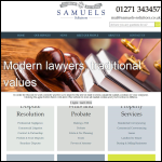 Screen shot of the Samuels Solicitors website.