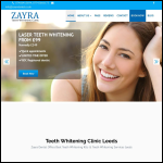 Screen shot of the Zayra Teeth Whitening Clinic  website.