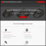 Screen shot of the Stamping Simulation - Sheet Metal Forming Simulation website.