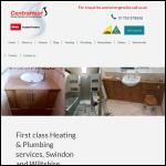 Screen shot of the Centraheat - Boilers, Heating and Plumbing Services in Swindon, Wiltshire website.