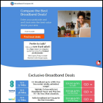 Screen shot of the Broadband Compare uk website.