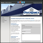 Screen shot of the Owen James Industrial Roofing website.