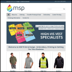Screen shot of the MSP Print & Design Ltd website.