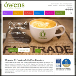 Screen shot of the Owens Coffee website.