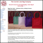 Screen shot of the The Cornish Jute Bag Company website.