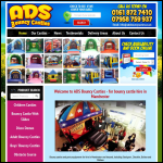 Screen shot of the ADS Bouncy Castles website.