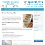 Screen shot of the Tenants Cleaning London website.