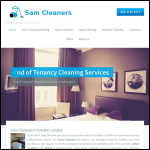 Screen shot of the Sam Cleaners website.