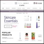 Screen shot of the Total Body Care website.