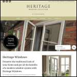 Screen shot of the Heritage Windows UK website.