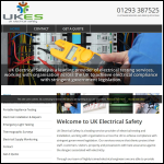Screen shot of the UK Electrical Safety Ltd website.