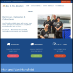 Screen shot of the Man & Van Mansfield website.