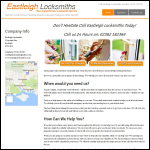 Screen shot of the Eastleigh Locksmiths website.