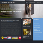 Screen shot of the rothwell locksmiths website.
