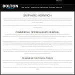 Screen shot of the Bolton Skip Hire website.