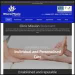 Screen shot of the Weaver Physiotherapy and Sports Injury Clinic website.