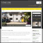 Screen shot of the Cottage Lodge Hotel website.