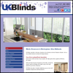 Screen shot of the UK Blinds website.