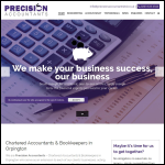 Screen shot of the Precision Accountants Ltd website.