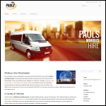 Screen shot of the Pauls Minibus Hire website.