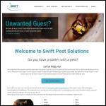 Screen shot of the Swift Pest Solutions website.