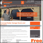 Screen shot of the Concept Roller Doors Ltd website.