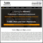 Screen shot of the Tubb Removals website.