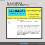 Screen shot of the F. C. Jakeman Plumbing & Heating website.
