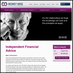 Screen shot of the Money Wise IFA Ltd website.