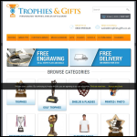 Screen shot of the Trophies & Gifts website.