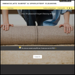 Screen shot of the IMMACULATE CARPET & UPHOLSTERY &  CLEANING SERVICES website.