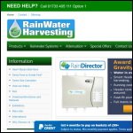 Screen shot of the Rainwater Harvesting Ltd website.